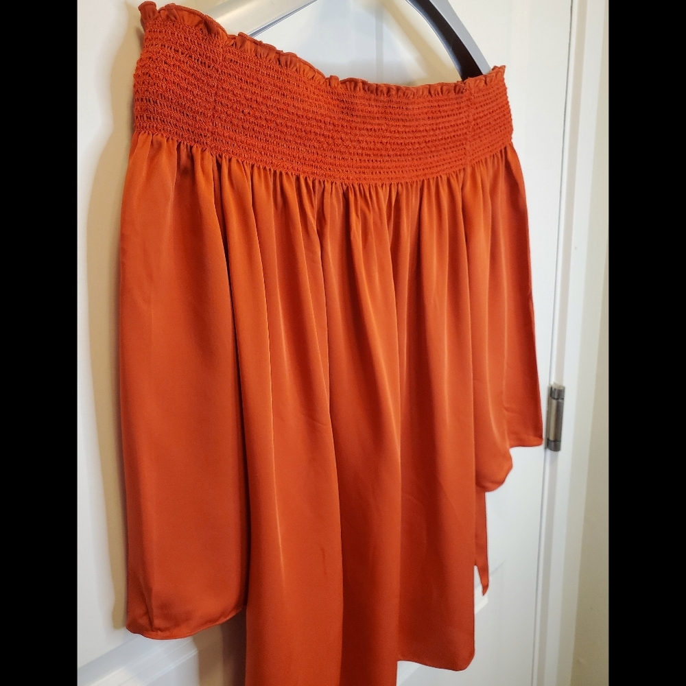 Theory Off The Shoulder Top Color: Rust Orange Si… - image 3